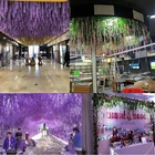 Wedding 110cm Party Wedding Home Decoration Long Flower Wall Hanging Rattan Artificial Wisteria Flower