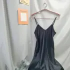Ladies Comfortable Satin Silk Sling Sleeveless Nightdress With Sexy Lace Edge