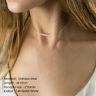 Pearl Necklace EManco 316L Accessories Simple Refined Stainless Steel Women's Short Pearl Necklace Choker