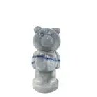 Carving Stones Stone Wholesale Hand Carving Natural Crystal Cute Bear Healing Stones Blue-vein Stone For Gifts