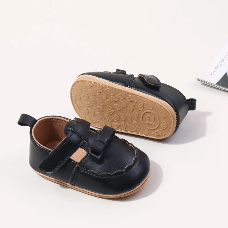 High Quality Solid PU Leather Baby Girl Shoes Breathable Anti-Slippery Dress Shoes for Spring Winter Fashion Trend Features manufacture