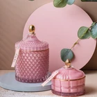 Set Glass Lid Cotton Swabs Container Set Of 1 Holder Vanity Canister Jar
