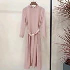 Pink Pink China Design Wholesale 2021 New Design Casual Style Pink Milk Silk Dress For Woman