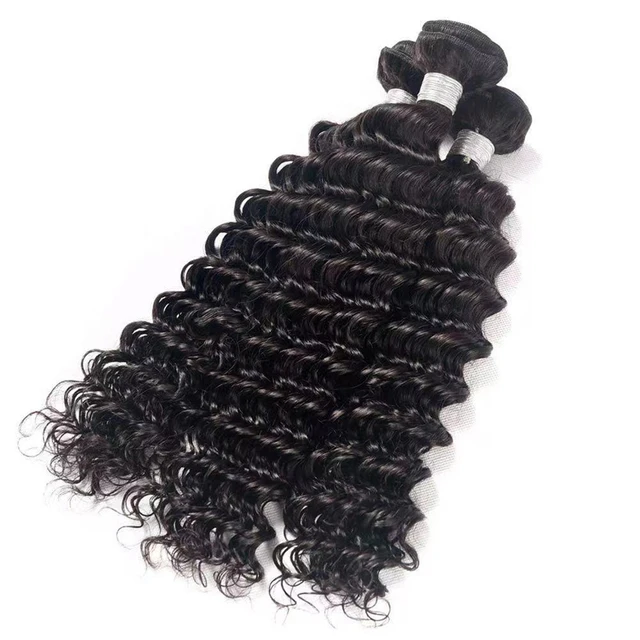 Wholesale Peruvian virgin raw remy Hair Deep Wave Virgin Brazilian Human Hair Weave Bundles