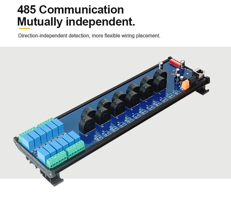 product huaqingjun 12 channel rs485 ethernet ac current voltage transformer detect module modbus rtu modbus tcp acquisition module913-7