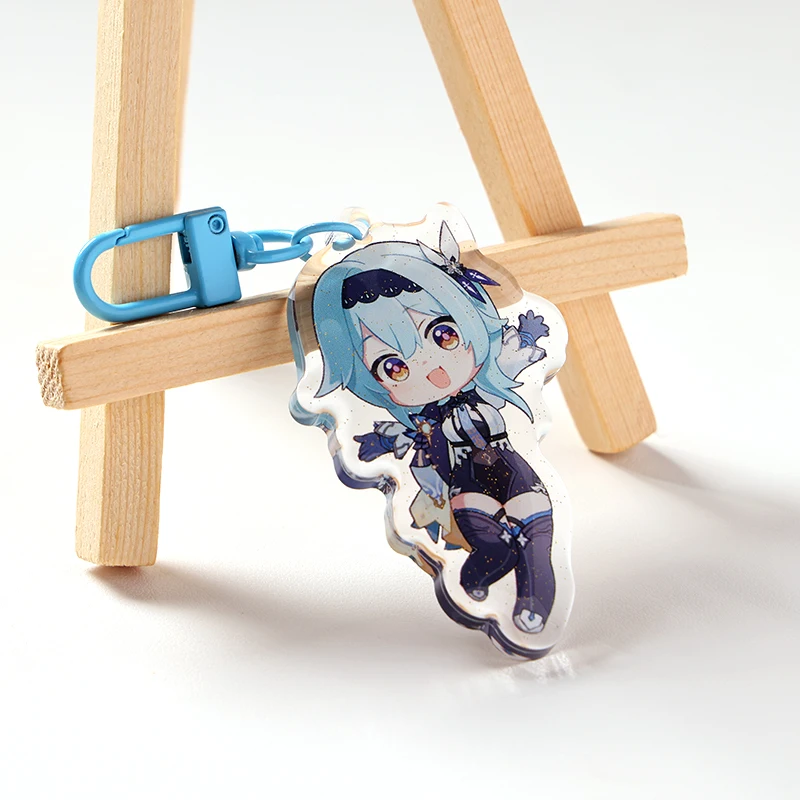 Wholesale Creative Small Bag Acrylic Keychain Decoration Cartoon Style Glitter Epoxy Charms Keychain factory