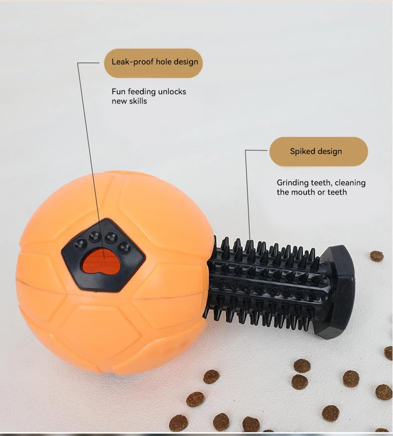 New Leaky Food PET Toys Dog Soft Snack Toy Rubber Bite-resistant Football Dog Chew Toys Pet Products factory