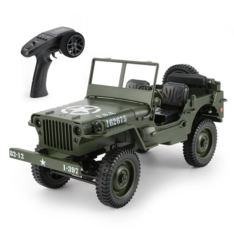 2.4G 1:10 4WD Off-road Transporter Military Jeep Willy RC Car W/Remote Control 