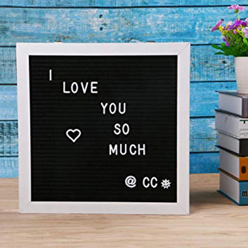 Wood Crafts Wooden Boxes & Wall Signs Felt Letter Board with Stock Changeable Inch White Plastic Letters