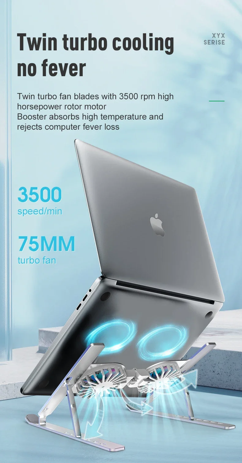 World Premiere Foldable Notebook Ice Fan Cooler Aluminium 7 Level