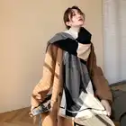Scarf Cashmere Cashmere Winter Geometric Striped Scarf Female Warm Shawl Dual-use Student Cashmere Scarf