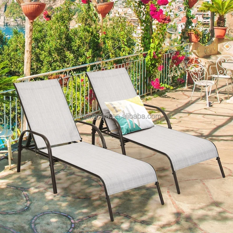 outdoor patio steel stacking lounger