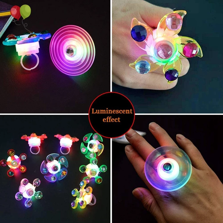 18/24Light Up Rings LED Party Favors for Kids Prizes Pack Glow In The Dark T3 