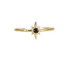 Black Ring S925 Sterling Silver Fashion 8 Pointed Star Black Diamond Ring