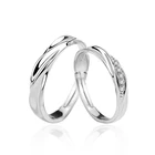 Silver Men Ring Stylish Sterling Silver Resizable Open S925 Plated Zircon Men Silver Ring
