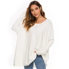 Sleeve Pullover Europe Style Off The Shoulder Round Neck Batwing Sleeve Solid Color Pullover Blank Knit Sweater