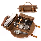 Tool Kit CHANGRONG Custom Profession Water-resistant Roll Up Waxed Canvas Cocktail Tool Kit Set Travel Bartender Bag