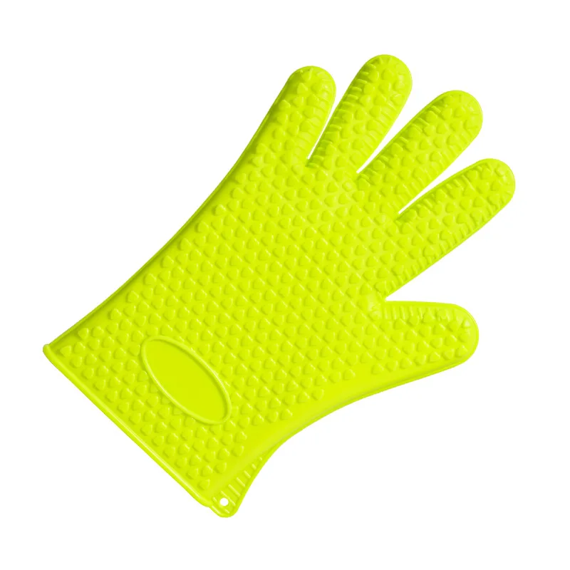 Heat Resistant Printed Silicone Oven Mitts & BBQ Gloves with Fingers Dishwasher Safe for Cooking & Baking factory
