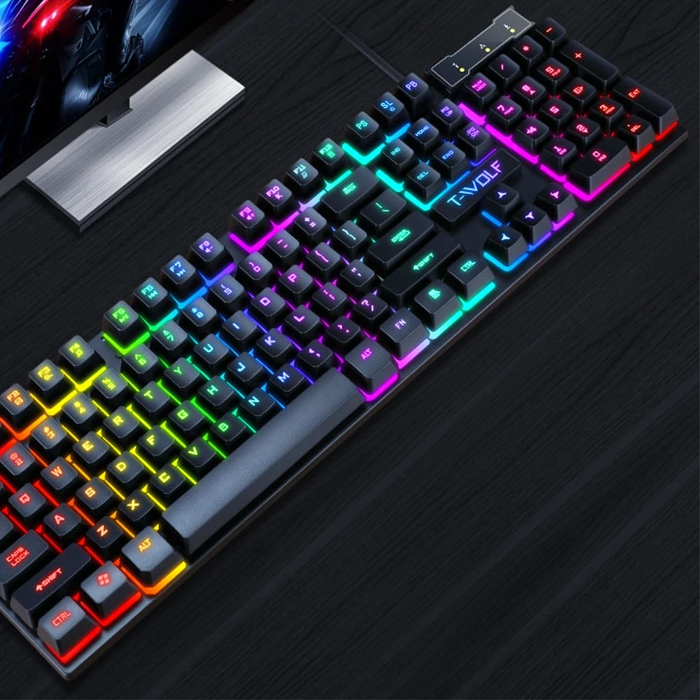 Wired Gaming Rgb Keyboard Mechanical Feeling English Backlit Rgb