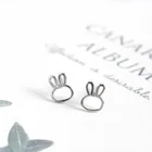 Silver Earring PONEES Korean Cute Rabbit 925 Sterling Silver Stud Earring For Women Jewelry 2021