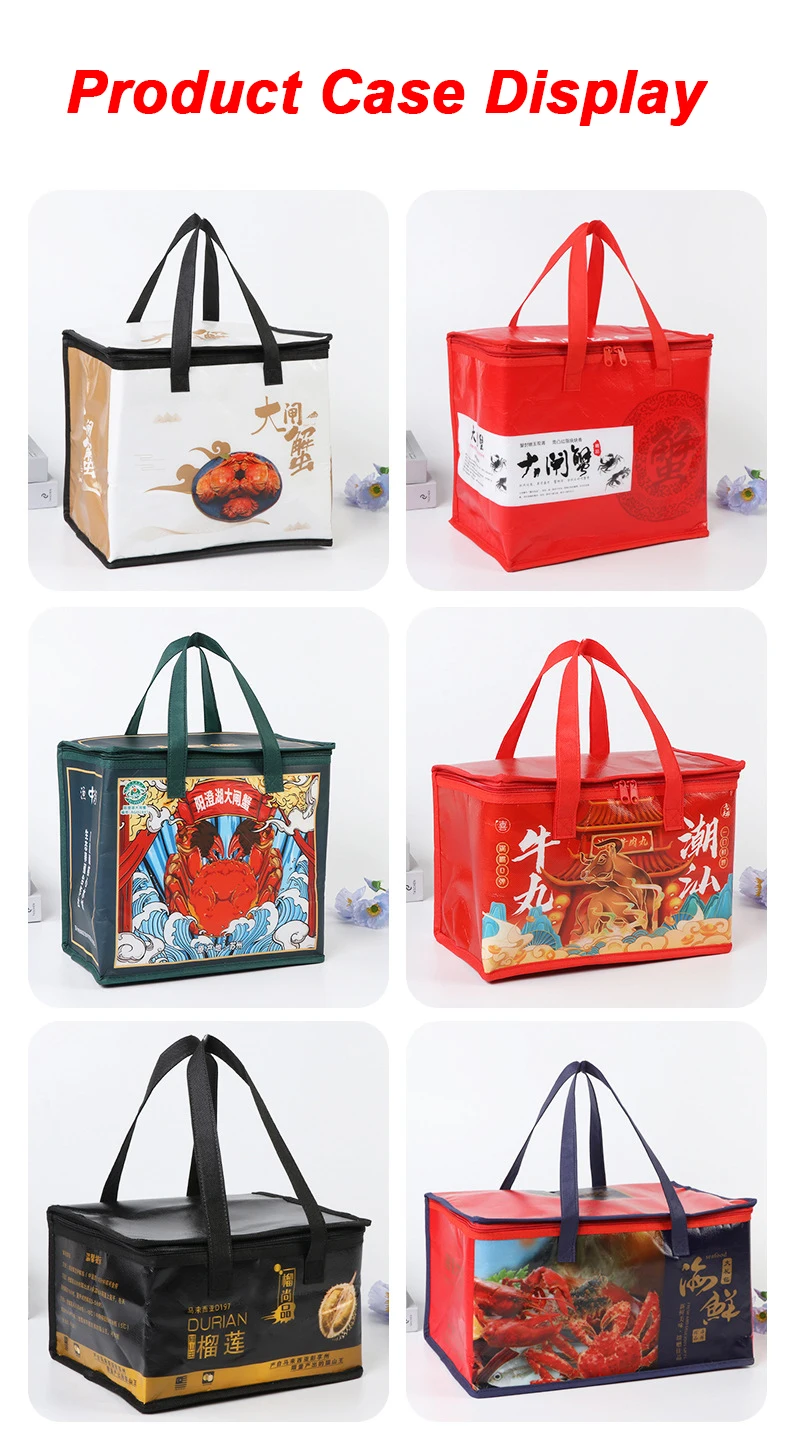 Custom delivery supermarket insulated cooler bag logo delivery bag Custom delivery supermarket insulated cooler bag logo delivery bag