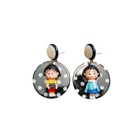 Earrings Cartoon Fun Little Maruko Resin Earrings Round Earrings Earrings