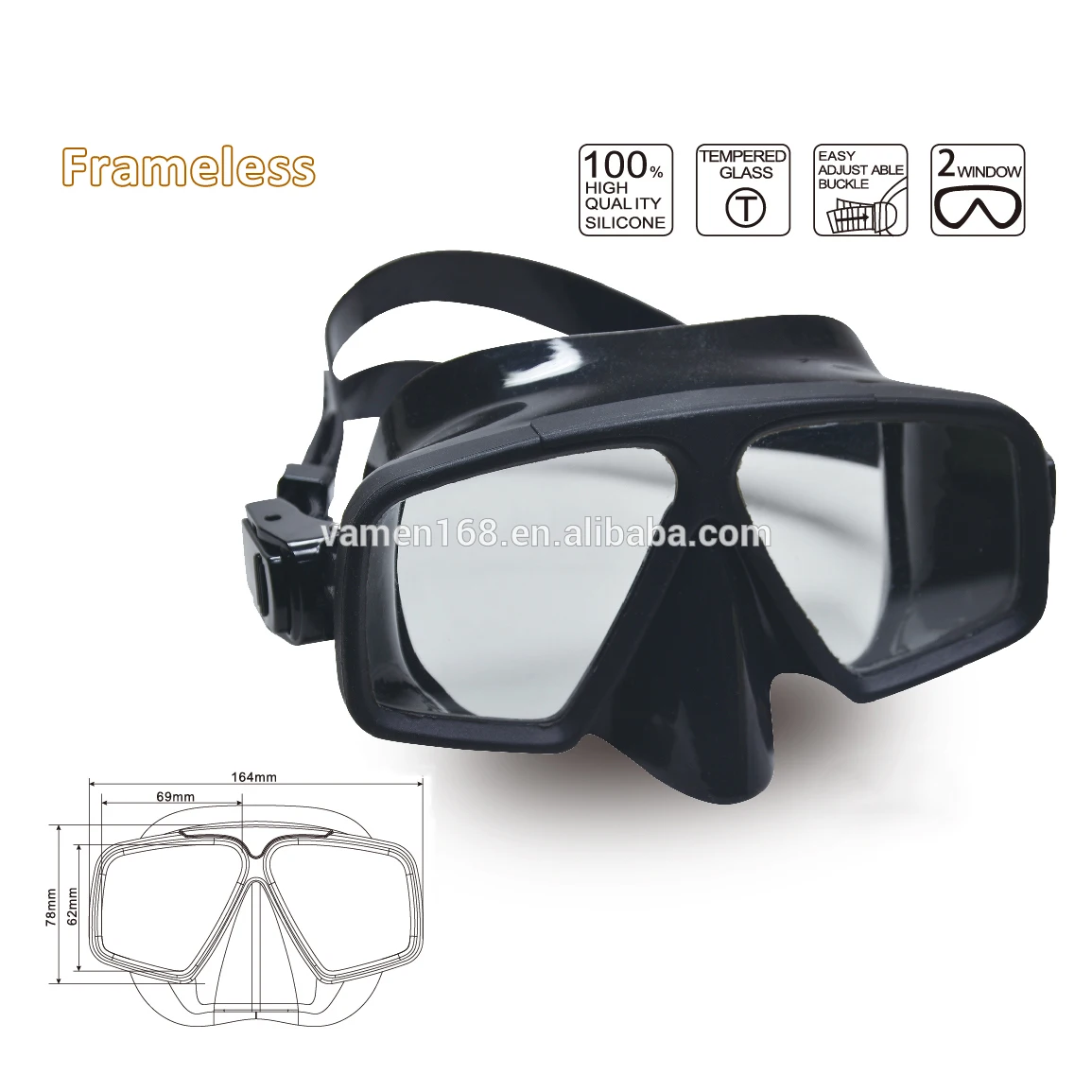 Colorful Cheap Sports Camera Full Breathing New Arrival Youth Aqualung Hd Anti-fog Diving Mask