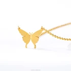 Dainty 18K Gold Silver Plated Butterfly Necklace Fashion Jewelry For Women And Girl Stainless Steel Jewellery