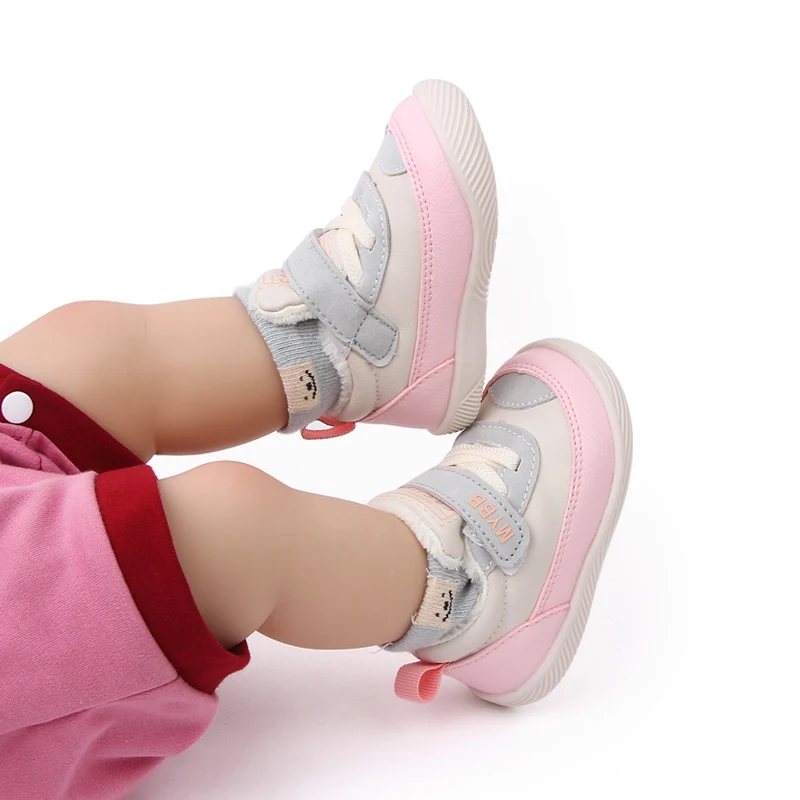 Autumn and Winter Baby Walking Shoes 1-3 Years Old Plus Fleece Warm Non-slip Children's Shoes manufacture