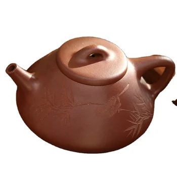 wholesale chinese national treasure level antique ceramic handmade purple clay teapot for home decoration
