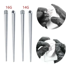 Stainless Steel  Internal Thread Body Piercing Tool  Stretch Guide Rod Puncture Needle  For Belly Lip Ear Eyebrow Guide Needle