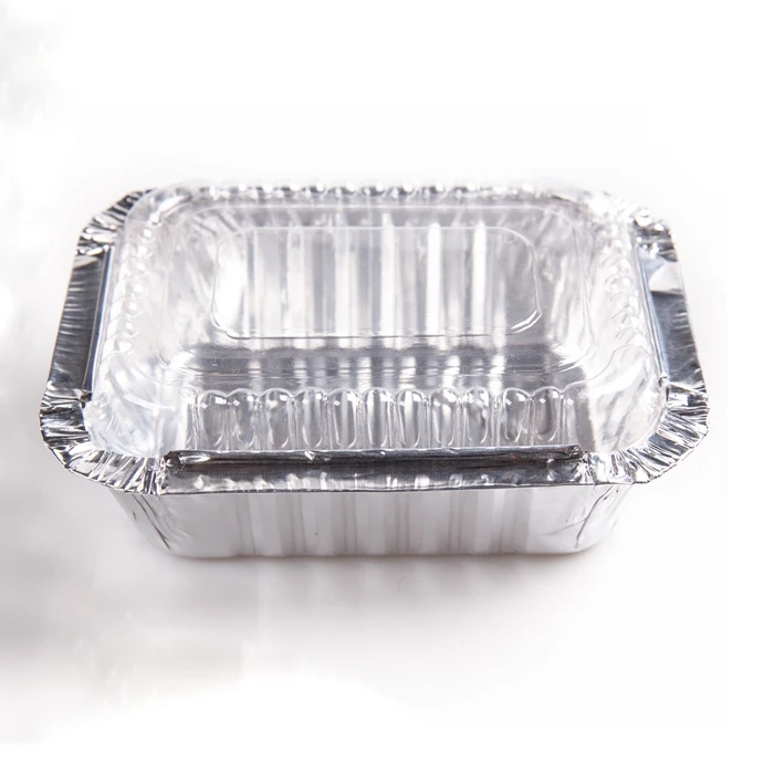 product tia ca49 non toxic 7 inch square box aluminium microwaveable food container foil containers with transparent lids-2