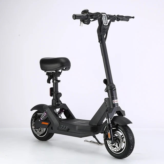 Magnesium alloy folding 48v 12ah 10 inch 400w electric scooter with seat for adults
