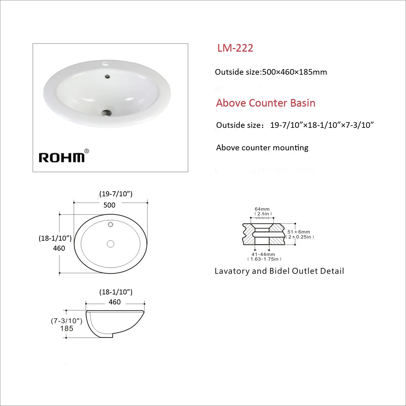LM-222 Ceramic Wash Basin Above Counter Basin Bathroom Sinks Chinese Sanitary Ware Anti Splash Sink details
