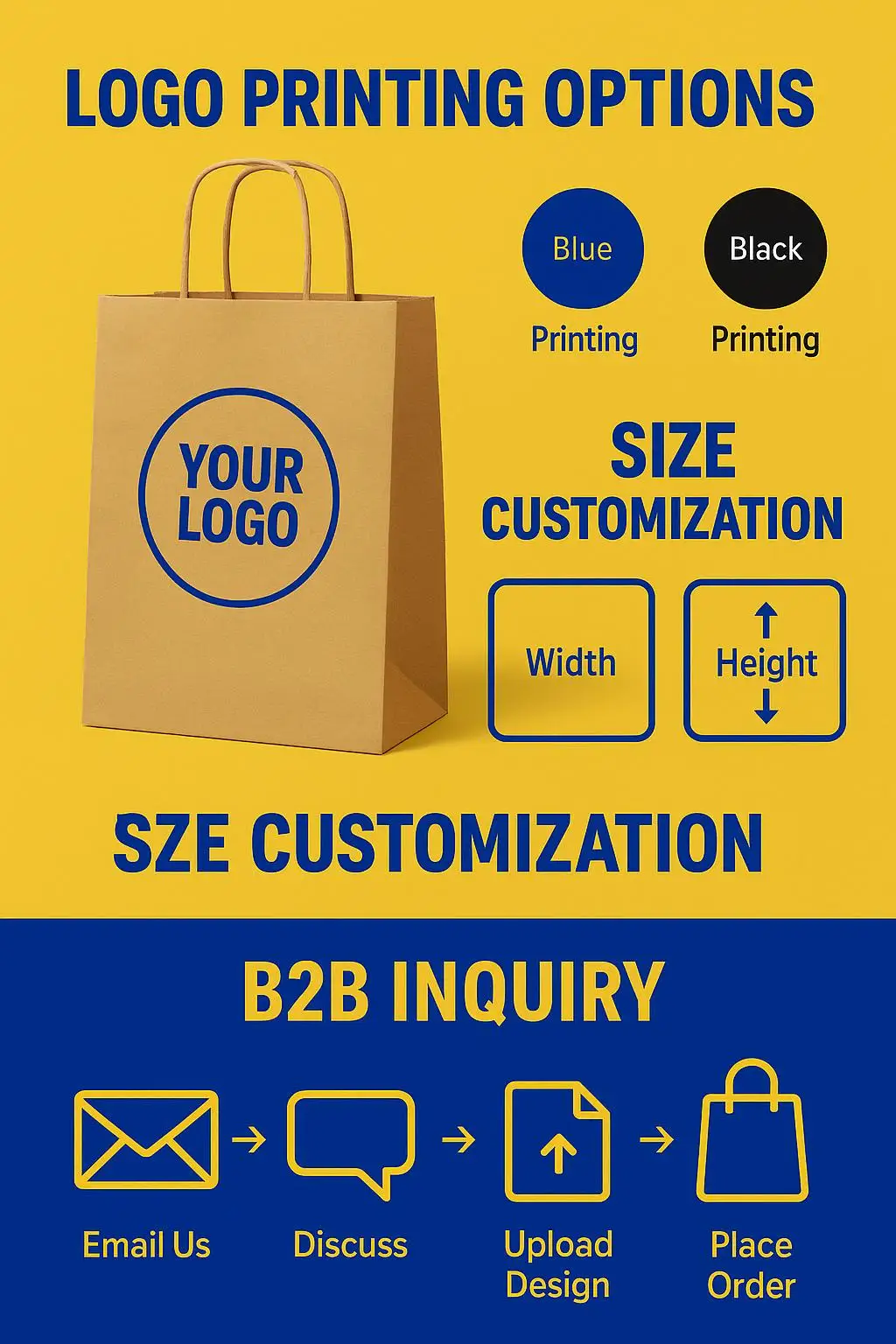Customized Folding Kraft Paper Bag with Flat Handle for a Reusable Grocery Shopping Solution - detail 7