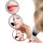 Small Round Lightened 7X 8X 15X Magnifying Slim Led Lighted Makeup Mirror