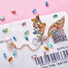 Earings Wings Earring Wing Colorful Crystal Jewelry Asymmetrical Earings For Women