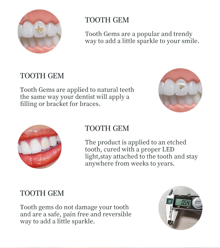 Lisa Tooth Gem Custom Dental Jewelry Teeth Gem Etching Real Solid 14k