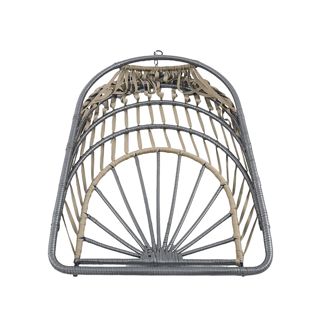 product new traditional folding egg chair with metal stand outdoor swing hanging chair for home garden-1