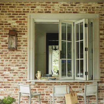 Alufront NFRC AS2047 High Quality Bi Folding Sliding Double Glazed Modern House Using Aluminum Windows