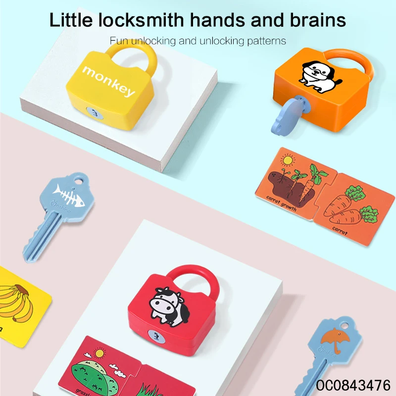 Cognitive shape matching lock set games toys montessori early education
