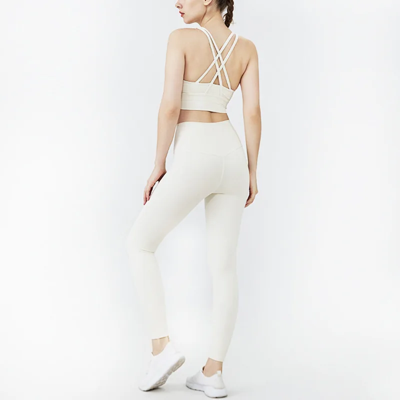 Custom Logo Active Sport Wear Sets Crop Top Leggings Ladies Gym Sportswear Women Yoga Set But Lift Free Sample