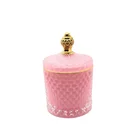 Candle Best Price Christmas Empty Glass Candle Jar Glass Diamond Geo Cut Black Shaped Jar For Candle