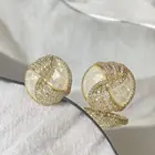Stud Earring Earrings Bulk Wholesale Luxury Zircon Conch Shell Circular Stud Earring For Women