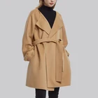 Coat Wholesale Custom Spring Casual Trench Coat Long Sleeve Wool Long Trench Coat For Women