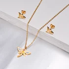 Fashion Crystal Jewelry Sets Fashion 18k Gold Plated Stainless Steel Crystal Pendant Jewelry Sets For Women