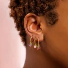 Hoop 2021 Hot Sale Fashion Sweet Earrings Crystal Fruit Shape Jewelry Pendant Hoop Earring Women