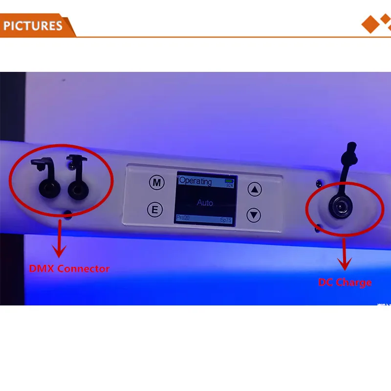 IP65 Outdoor Battery LED Tube Light RGB 128*0.25W Waterproof Stage Light DMX512,Wireless DMX,Remote Control PIXELTUBE Event