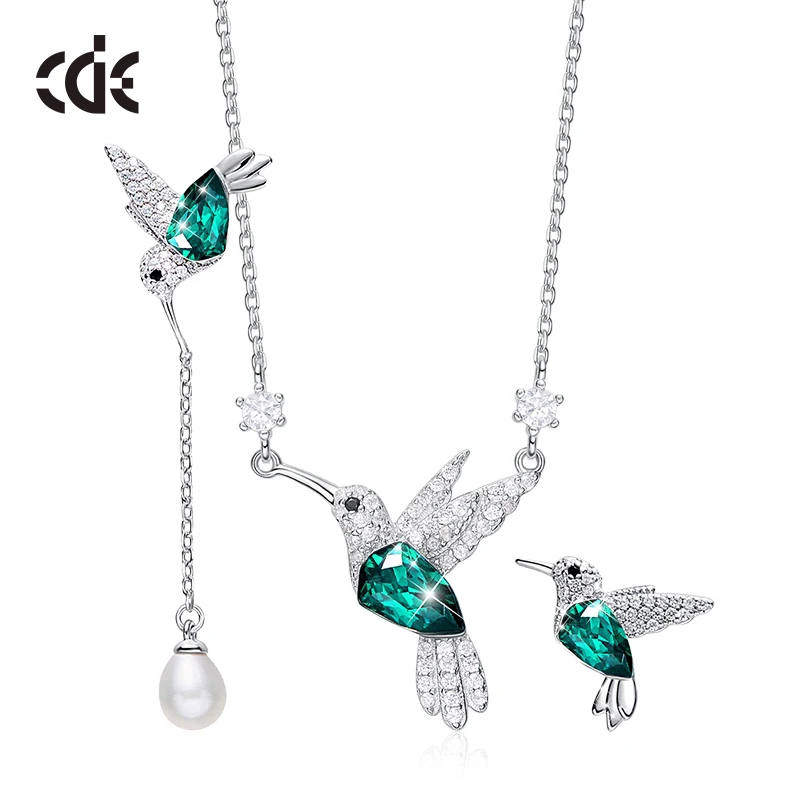 CDE S-YN0692 Original Design Jewelry 925 Sterling Silver Bird Necklace Jewellery Set Cute Animal Silver Jewelry Set For Women