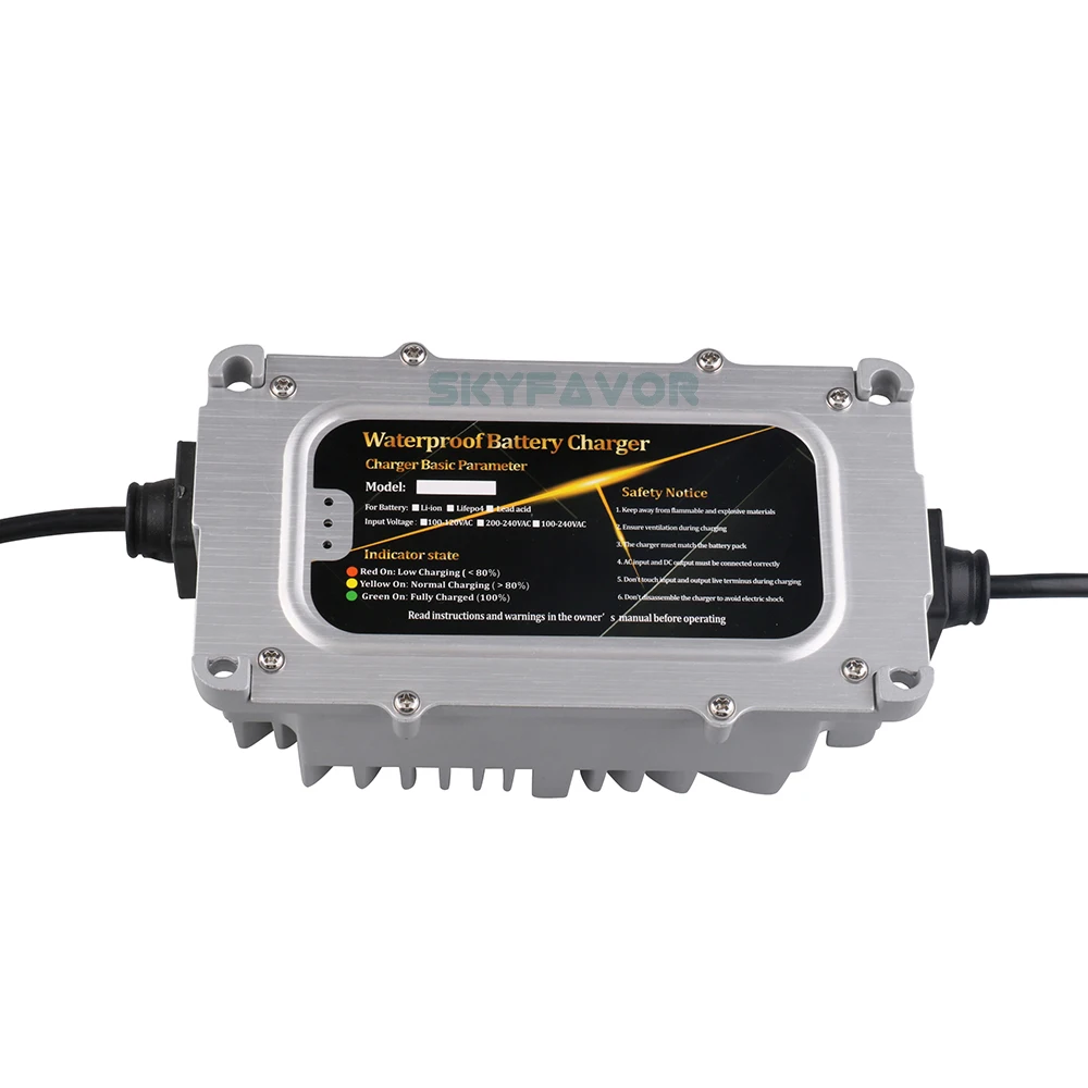 Customized IP67 waterproof 36V battery charger 36V 6A Automatic smart fast lead acid lifepo4 lipo lithium ion batteries charger
